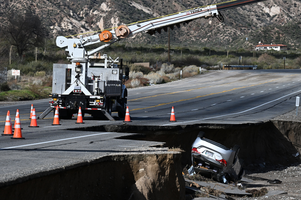 California’s intense winter storms turned some roads into rivers of mud