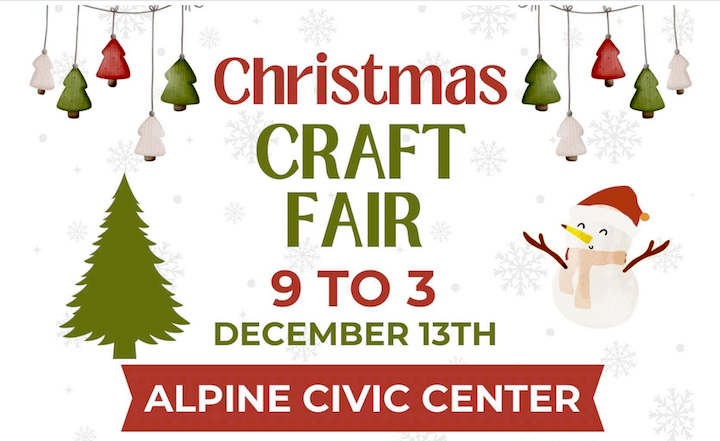 Alpine Christmas Craft Fair happening Saturday