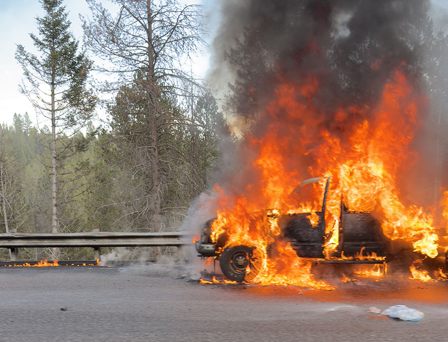 Juvenile dies, 2 adults rushed to hospital following vehicle fire near Ashton